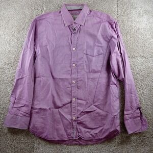 32‎ Bar Blues Shirt Mens Large Purple Button Down Oxford Long Sleeve Pocket